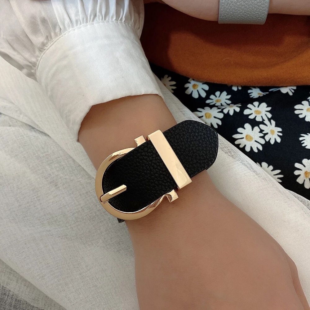 Punk Style Adjustable Wide PU Leather Bracelet - Picture 7 of 13